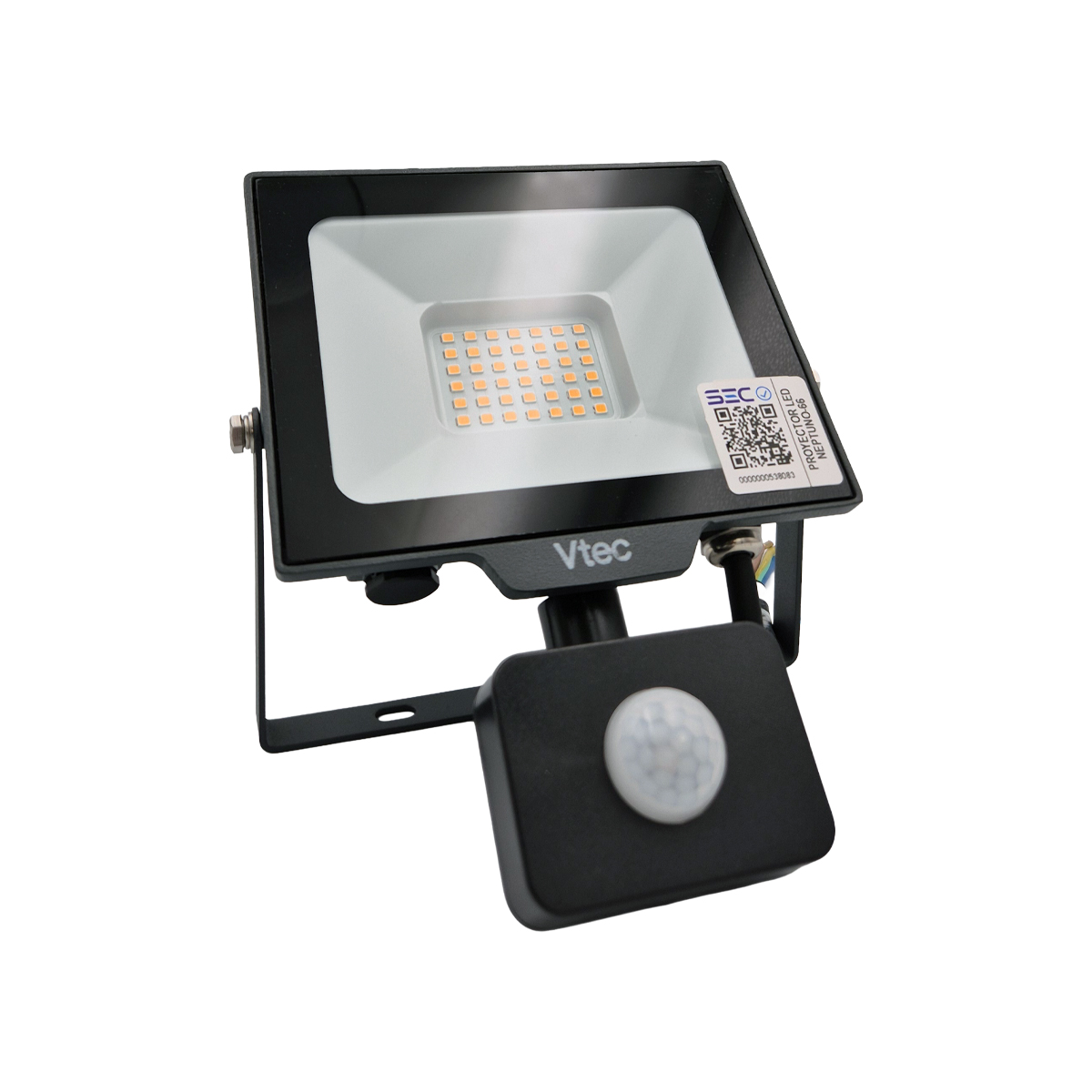 Proyector LED VTEC Neptuno 30W IP54 2700Lm 3000K Fotocelda CE
