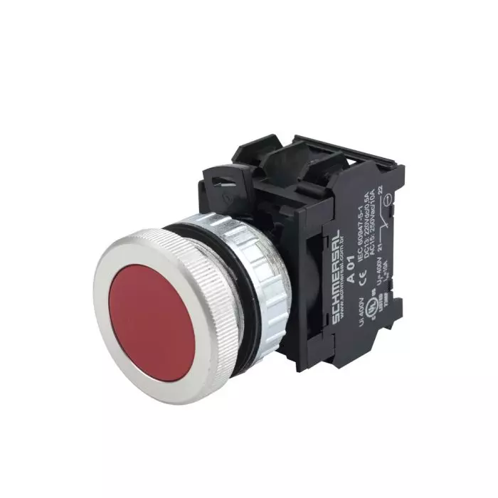 Pulsador Metal Rasante Rojo 30mm 1Na+1Nc main product photo