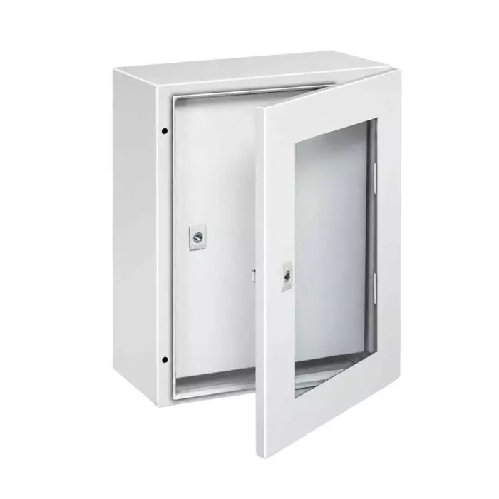 Tablero Metálico con Visor de Vidrio 400x300x200mm + Contrapuerta IP65 IK10 RAL7035 main product photo