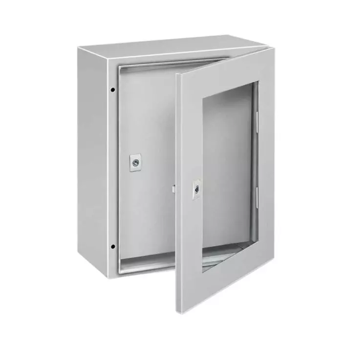 Tablero Metálico con Visor de Vidrio 400x300x200mm + Contrapuerta IP65 IK10 RAL7035 main product photo