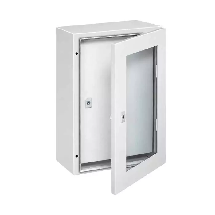 Tablero Metálico con Visor de Vidrio 500x400x200mm + Contrapuerta IP65 IK10 RAL7035 main product photo