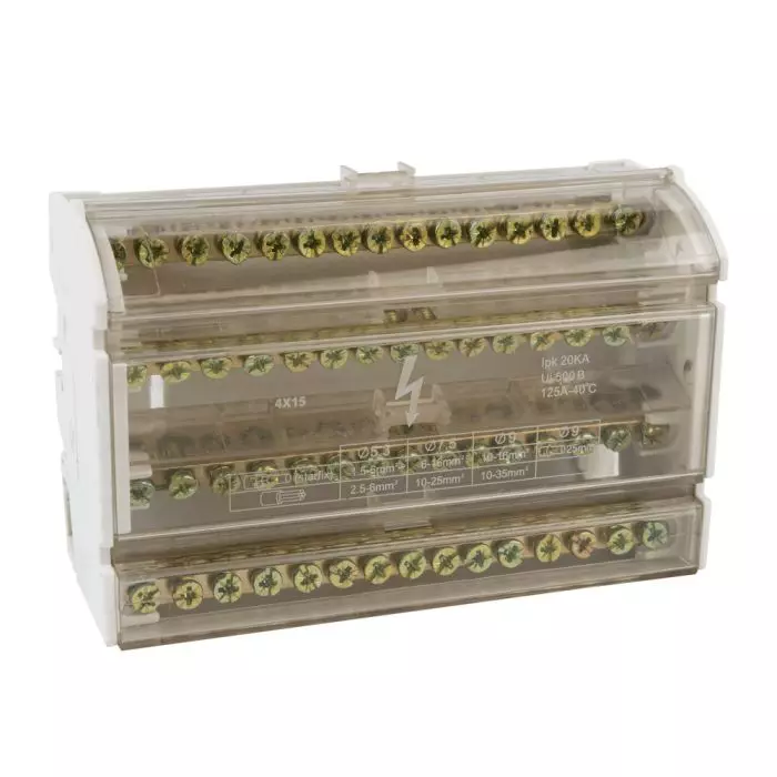 Barra Repartidora Tetrapolar 4 Polos 15 Contactos 125a main product photo