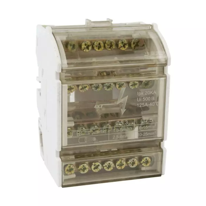 Barra Repartidora Tetrapolar 4 Polos 7 Contactos 63a main product photo