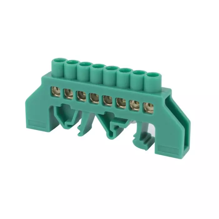 Regleta Conexión Riel DIN 8 Contactos 20A Cable hasta 6mm2 Verde main product photo