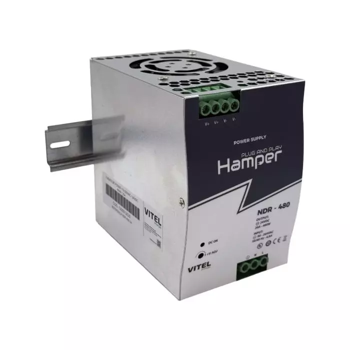Fuente de Poder 220VAC / 24VDC 480W 20A Riel DIN main product photo