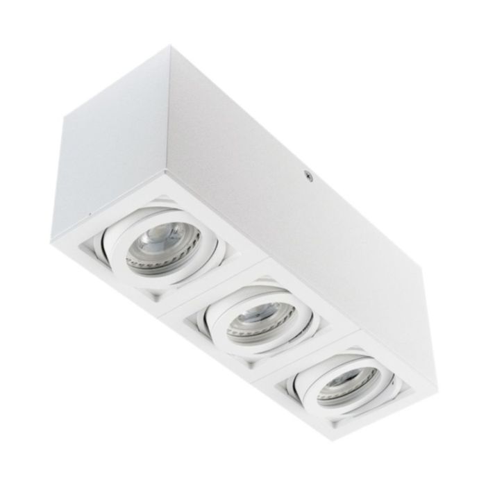 Foco Sobrepuesto Triple Dirigible Cuadrado GU-10 Blanco IP20 OX.13C main product photo