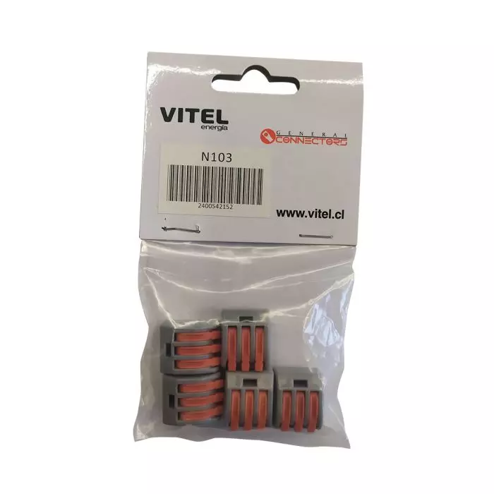 Conector Rápido 3 Cables 0.08 A 4mm² Bolsa 5 Unid. main product photo