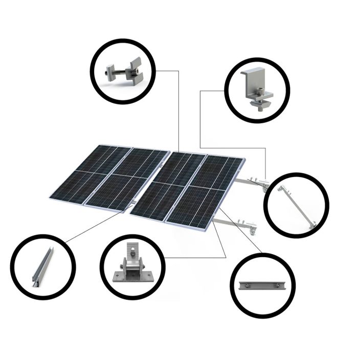 Estructuras para 8 Paneles Solares
