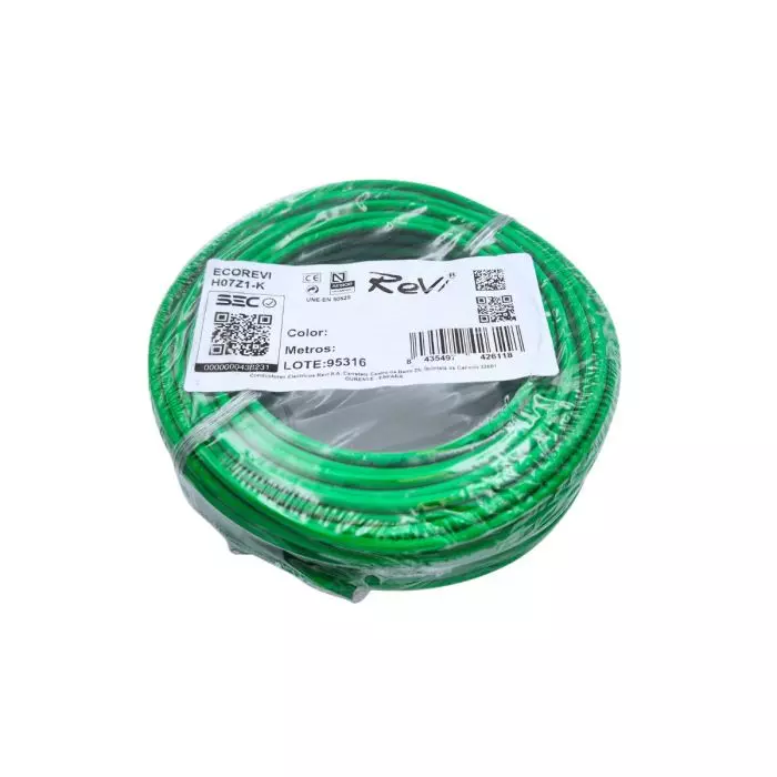 Cable Libre Halógeno 6mm2 Verde H07Z1-K x Rollo 50MTS main product photo