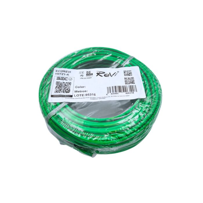Cable Libre Halógeno 4mm2 Verde H07Z1-K x Rollo 50MTS main product photo