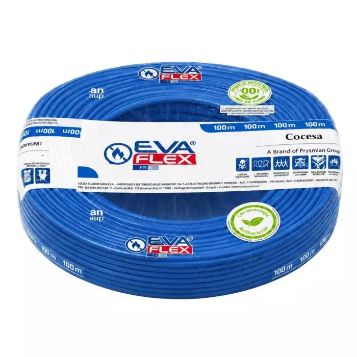 Cable EVA 1.5mm2 Libre de Halógeno H07Z1-K Azul x Rollo 100MTS main product photo