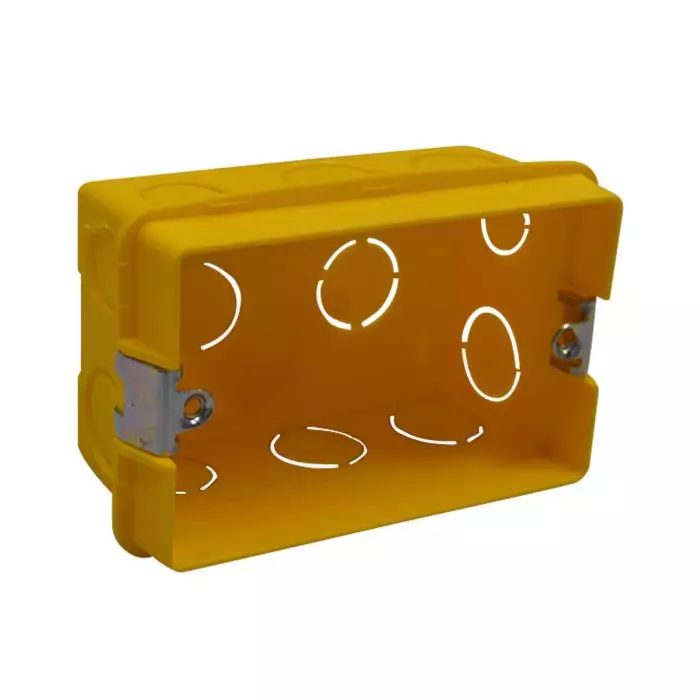 Caja Embutida Pvc Albañilería Oreja Metálica Amarillo 503l main product photo