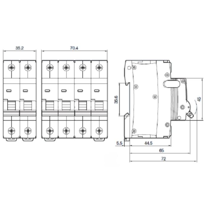 Interruptor Automático 2x50A Curva C Ruptura 15kA LS ELECTRIC