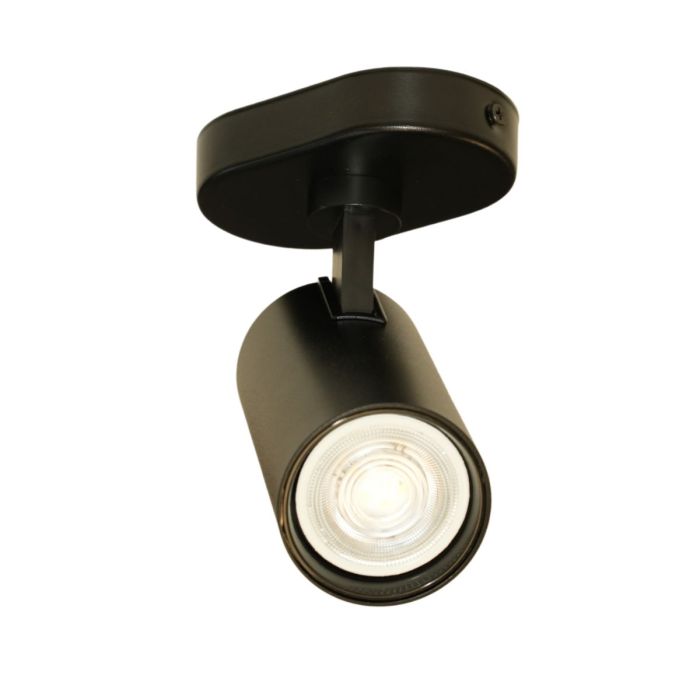 TECTO Deckenleuchte Schwarz – Für 1x GU10 Lampe, Bis 50 W, Energieklasse A++ Bis E