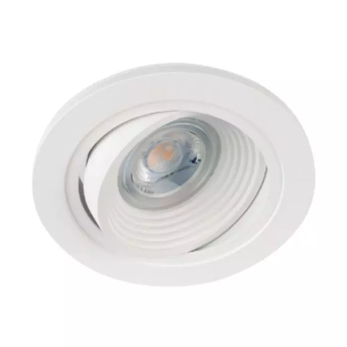 Foco Embutido Circular Retraido Basculante GU-10 Aluminio Ø90mm IP20 Blanco main product photo