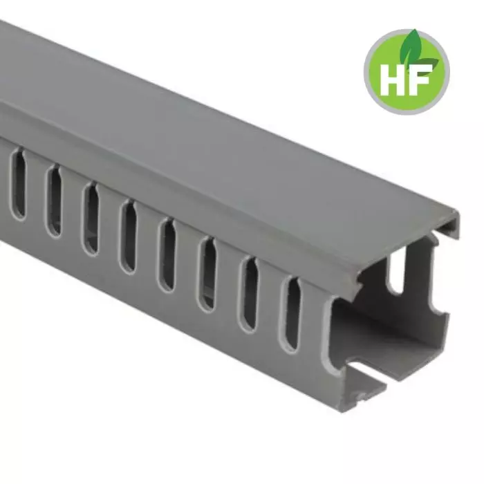 Canaleta Ranurada Libre Halógeno Gris 80x80mm (Ancho x Alto) 2 Metros main product photo