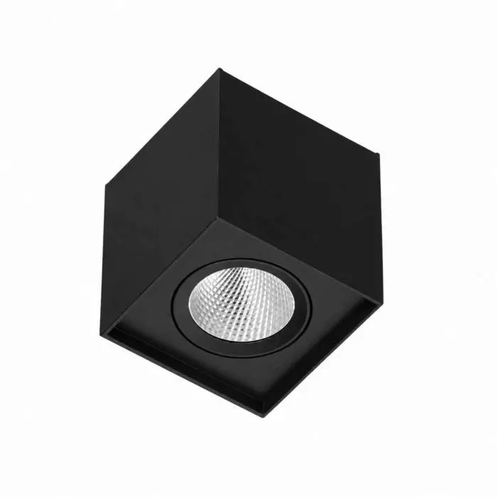Foco LED Cuadrado Sobrepuesto 10W 3000K Negro IP20 main product photo