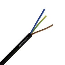 Cordon Extra Flexible 3x0,75m/M H05VV-F Negro x Metro REVI