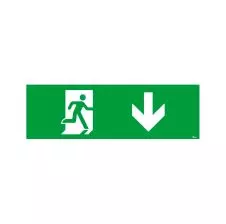 Pictograma Para Box Cielo/Muro Hombre Flecha Abajo 190x390mm