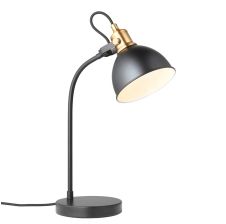 Lampara de Mesa Decorativa Negro Matte & Oro Brillante E-14 220VAC VTEC