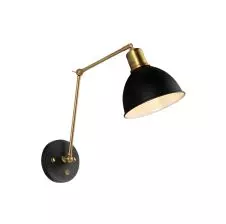 Lampara Aplique Decorativa con Brazo Negro Matte & Oro Brillante E-14 220VAC VTEC