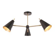 Lampara de Techo Decorativa Negro Matte Ancestral & Arena Negra 3xE-14 220VAC VTEC