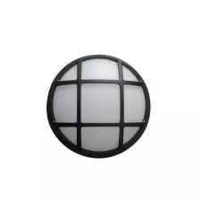 Plafón LED Circular con Rejilla Negra 15W 900Lm 3000K IP65 Ø260x84mm VTEC