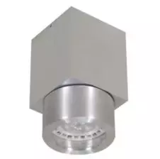 Foco Sobrepuesto Hermético Base Rectangular GU-10 Gris IP54 OX.06 VTEC