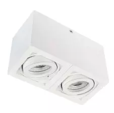 Foco Sobrepuesto Doble Dirigible Cuadrado GU-10 Blanco IP20 OX.13B VTEC