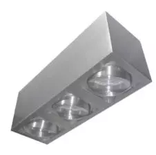 Foco Sobrepuesto Triple Dirigible Cuadrado GU-10 Gris IP20 OX.13C VTEC