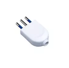 Enchufe Macho 2p+T 10a 250v Blanco HAMPER