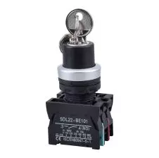 Pulsador Con Llave y Retención 22m 1na+1nc