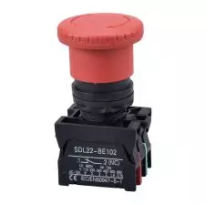 Pulsador Emergencia 22mm Con Retención 1na+1nc