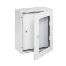 Tablero Metálico con Visor de Vidrio 400x300x200mm + Contrapuerta IP65 IK10 RAL7035 TIBOX