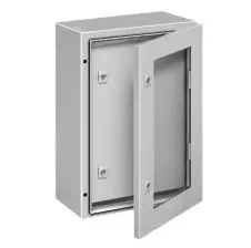Tablero Metálico con Visor de Vidrio 700x500x250mm + Contrapuerta IP65 IK10 RAL7035 TIBOX