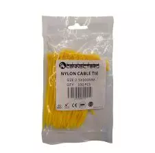 Amarra Plastica Amarilla 100x2.5mm Bolsa 100 Unidades