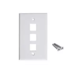 Placa PVC Faceplate 3 Puestos Rj-45