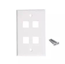 Placa PVC Faceplate 4 Puestos Rj-45