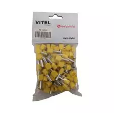 Ferrul Doble Aislación Amarillo Para 2 Cables De 6.0mm²