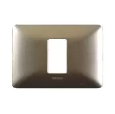Placa 1 Puesto Metal Aluminio Champagne Matix Am503m1ch BTICINO