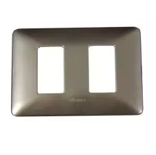 Placa 2 Puestos Metal Aluminio Champagne Matix Am503m2ch BTICINO