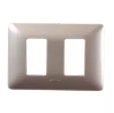 Placa 2 Puestos Pvc Titanio Claro Matix Am503m2tc BTICINO