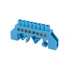Regleta Conexión Riel DIN 8 Contactos 20A Cable hasta 6mm2 Azul GENERAL CONNECTOR