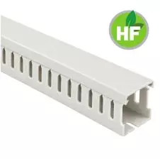 Canaleta Ranurada Libre Halógeno Gris 25x25mm (Ancho x Alto) 2 Metros LEIPOLD