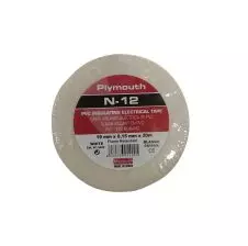 Cinta Aislante Pvc Corriente 19mmx20m Bco R/Llama N-12 600v 85°c Ul PLYMOUTH