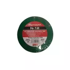Cinta Aislante Pvc Corriente 19mmx20m Vde R/Llama N-12 600v 85°c Ul PLYMOUTH