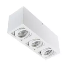 Foco Sobrepuesto Triple Dirigible Cuadrado GU-10 Blanco IP20 OX.13C VTEC