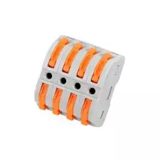 Conector Rápido Doble Fila 4P 32A 600VAC hasta 4mm2 Bolsa 5u