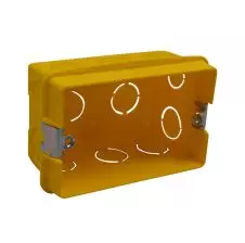 Caja Embutida Pvc Albañilería Oreja Metálica Amarillo 503l BTICINO