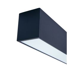 Luminaria Lineal LED Negra 40W 3840 Lúmenes 1217mm 3000K + Kit de Suspensión